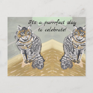 Purrrfect Day to Celebrate Tabby Cat Postcard