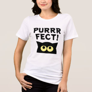 Purrrfect funny black cat t shirt for women
