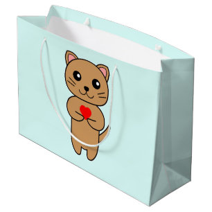 Purrrfect Love Blue Large Gift Bag