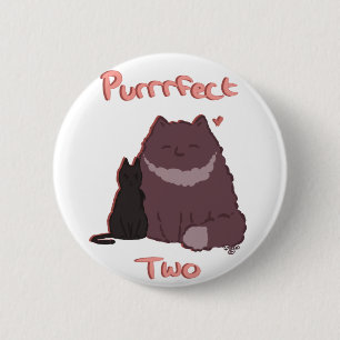 Purrrfect Two 6 Cm Round Badge