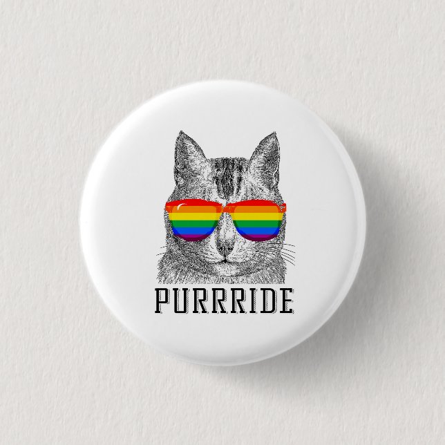PURRRIDE 3 CM ROUND BADGE (Front)