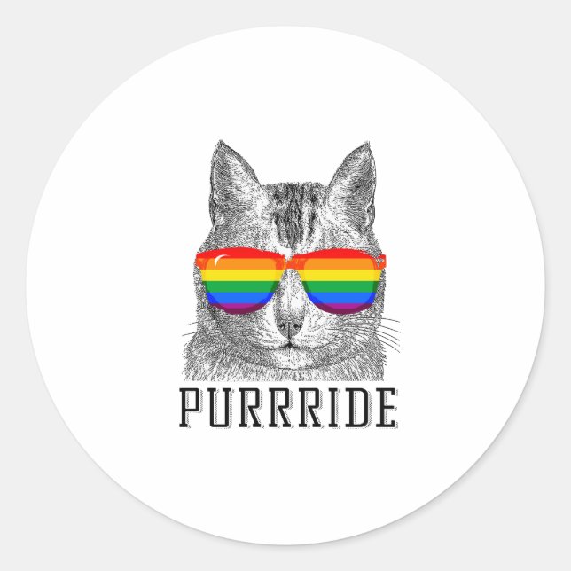 PURRRIDE CLASSIC ROUND STICKER (Front)