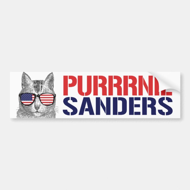 Purrrnie Sanders - Bernie Sanders - .png Bumper Sticker (Front)