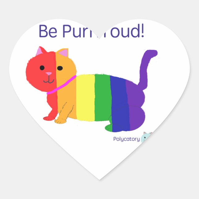 PurrroudCat Heart Sticker (Front)