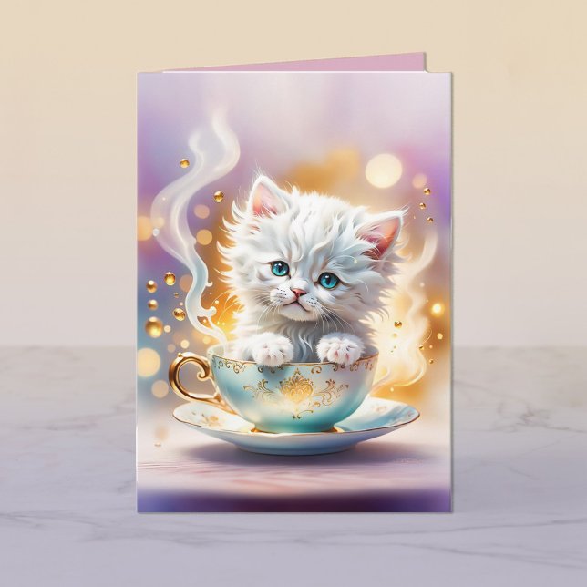Purrrrfection in a Teacup -- Note  Card (Creator Uploaded)