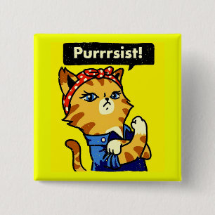 Purrrsist Cat Purrsist 15 Cm Square Badge