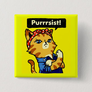 Purrrsist Cat Purrsist 15 Cm Square Badge