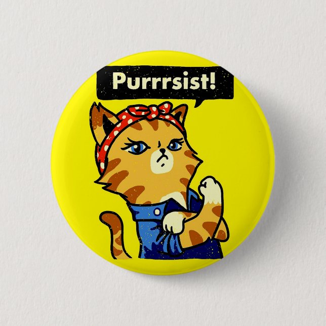 Purrrsist, Cat Purrsist, cat pursist 6 Cm Round Badge (Front)