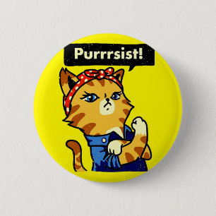 Purrrsist, Cat Purrsist, cat pursist 6 Cm Round Badge