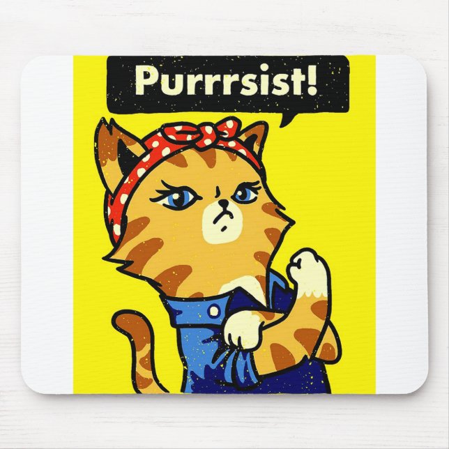 Purrrsist, Cat Purrsist, cat pursist Mouse Mat (Front)