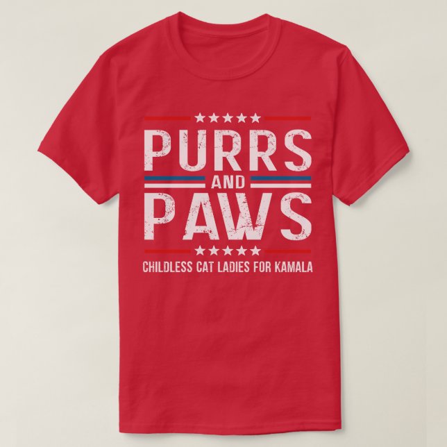 Purrs and Paws Childless Cat Ladies TShirt (Design Front)