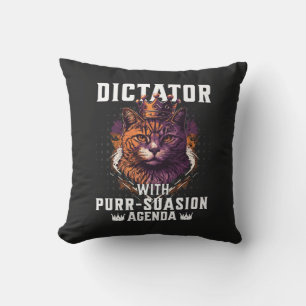 Purrsuasion Agenda Funny Bossy Cat Cushion