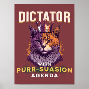 Purrsuasion Agenda Funny Cat Design Poster