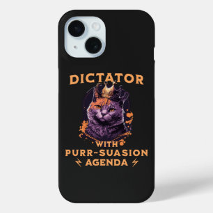 Purrsuasion Agenda Funny King Cat iPhone 15 Case
