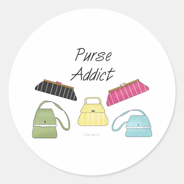 Purse Addict Classic Round Sticker (Front)