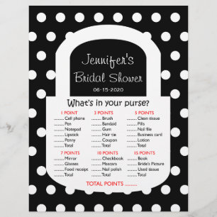 Purse Bridal Shower Game - Black