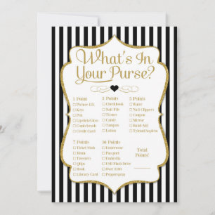 Purse Game Black Gold Baby Shower Bridal Shower
