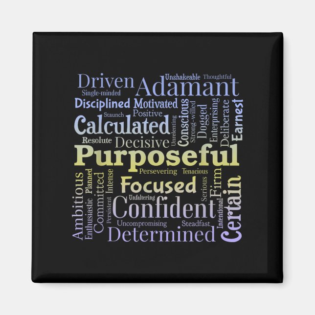 Purseful Word Cloud Art Achiever Motivation Insrat Magnet (Front)