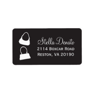 Purses Address Labels - Black