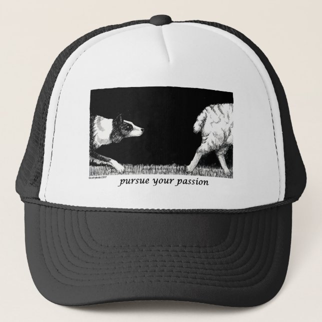 Pursue your passion Border Collie Trucker Hat (Front)