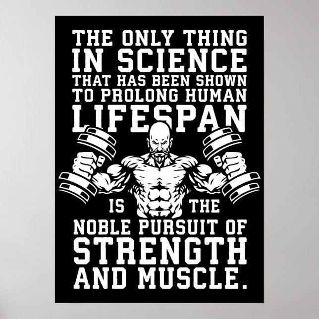 Pursuit Of Strength and Muscle - Old Man Workout Poster (Front)