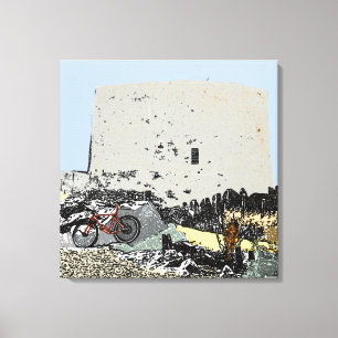Push Bike and Martello Tower Hythe Kent  Canvas Print