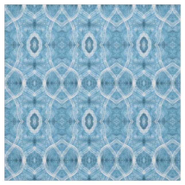 Push Blue Abstract Watercolor Art Fabric (Swatch)