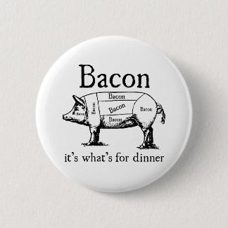 Push Button, Receive Bacon - Bacon Dispenser 6 Cm Round Badge