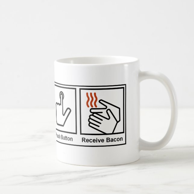 Push Button, Receive Bacon Coffee Mug (Right)