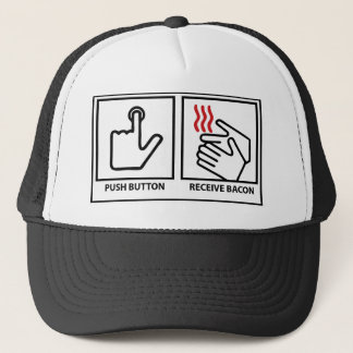 push button receive bacon trucker hat