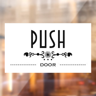 Push Door Sign, Window Cling