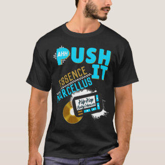 Push It 90's Retro Neon Blue Hip Hop Baby Shower T-Shirt