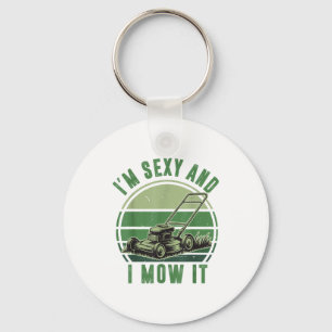 Push Lawn Mower I'm Y And I Mow It Funny Mowing Da Key Ring