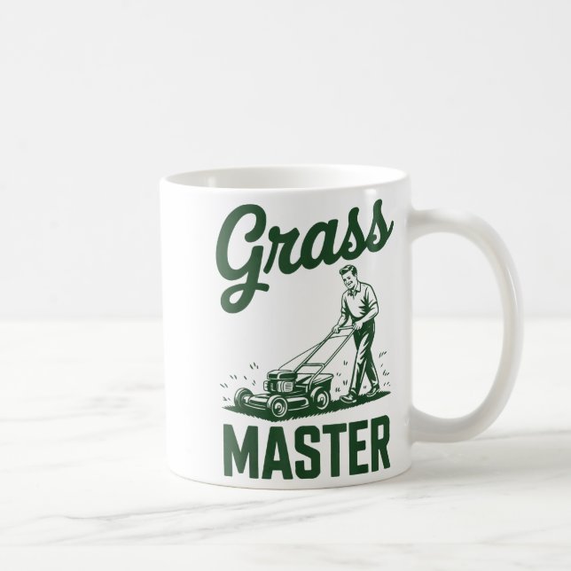 Push Lawn Mower Legend Gr Master Dad Funny Mowing  Coffee Mug (Right)