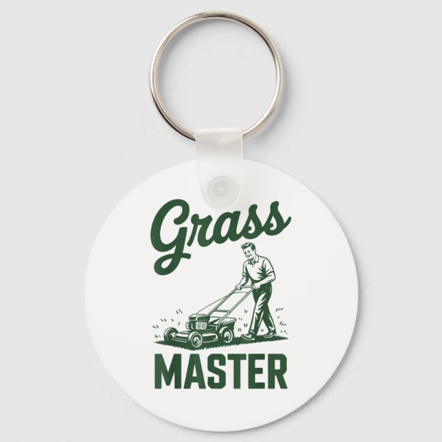 Push Lawn Mower Legend Gr Master Dad Funny Mowing  Key Ring (Front)