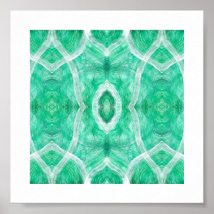 Push Light Green Abstract Watercolor Art Poster