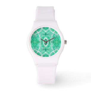 Push Light Green Abstract Watercolor Art Watch