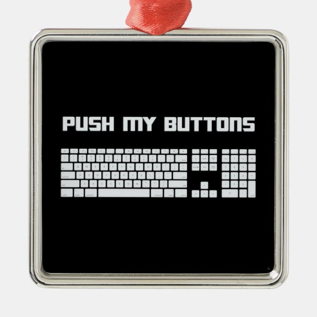 Push My Buttons Computer Keyboard Metal Tree Decoration (Front)