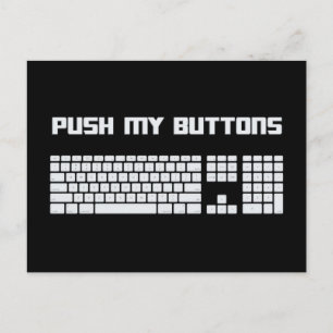 Push My Buttons Computer Keyboard Postcard