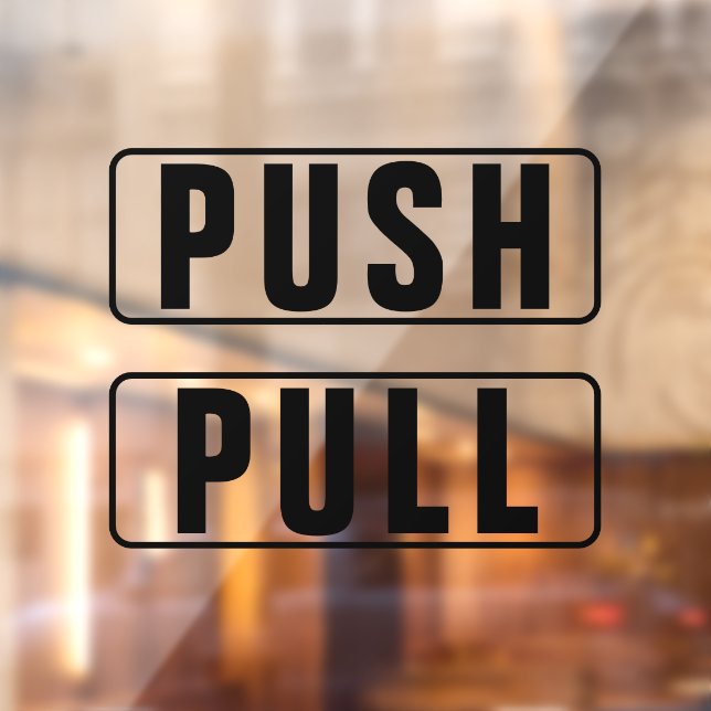 Push Pull Enter Exit Glass Door Window Cling (Sheet 2)