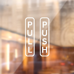 PUSH PULL stickers for door, Window Decal
