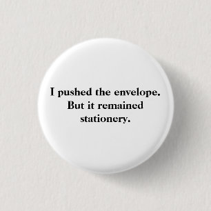 Push the envelope stationery pun pin