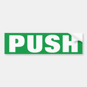 PUSH to open door window sign on vinyl sticker