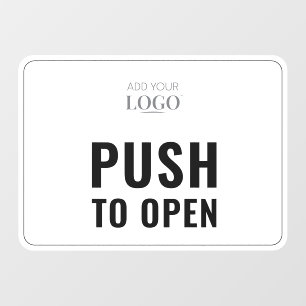 Push to Open   Modern Corporate Logo Branded Door  Window Cling