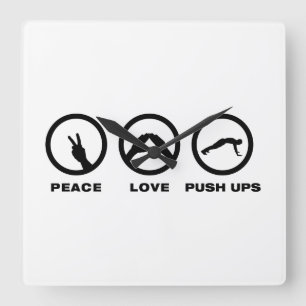Push Ups Square Wall Clock