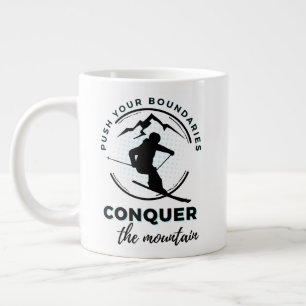 "Push your boundaries, conquer the mountain"  Large Coffee Mug