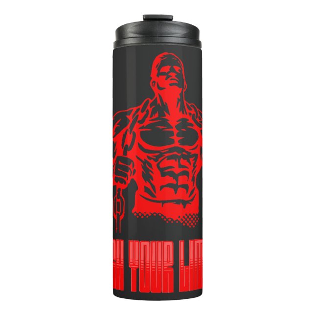 Push Your Limits - Bodybuilding and Determination  Thermal Tumbler (Front)