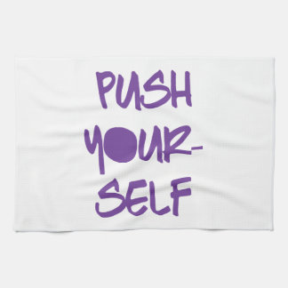 Push Yourself Motivational Workout Gym Tea Towel