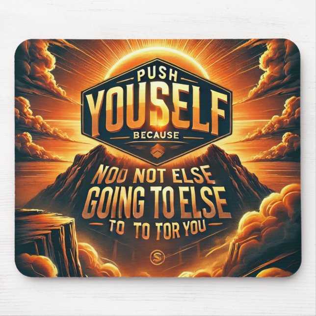Push Yourself – No One Else Will Motivational  Mouse Mat (Front)