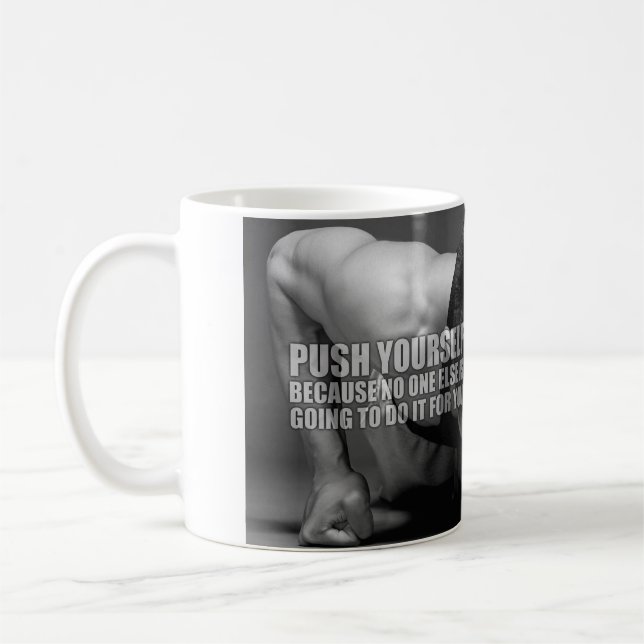 Push Yourself - Workout Motivational Coffee Mug (Left)